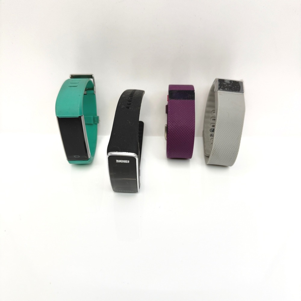 Lot of 4 Fitness Activity Trackers Smart Bands Fitbit Garmin Skmei Untested